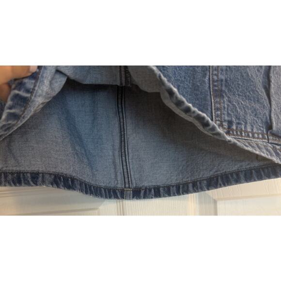 Abercrombie & Fitch High Rise Mini Skirt Size 28 / 6 Denim Side Pockets 90s EUC - Picture 3 of 12